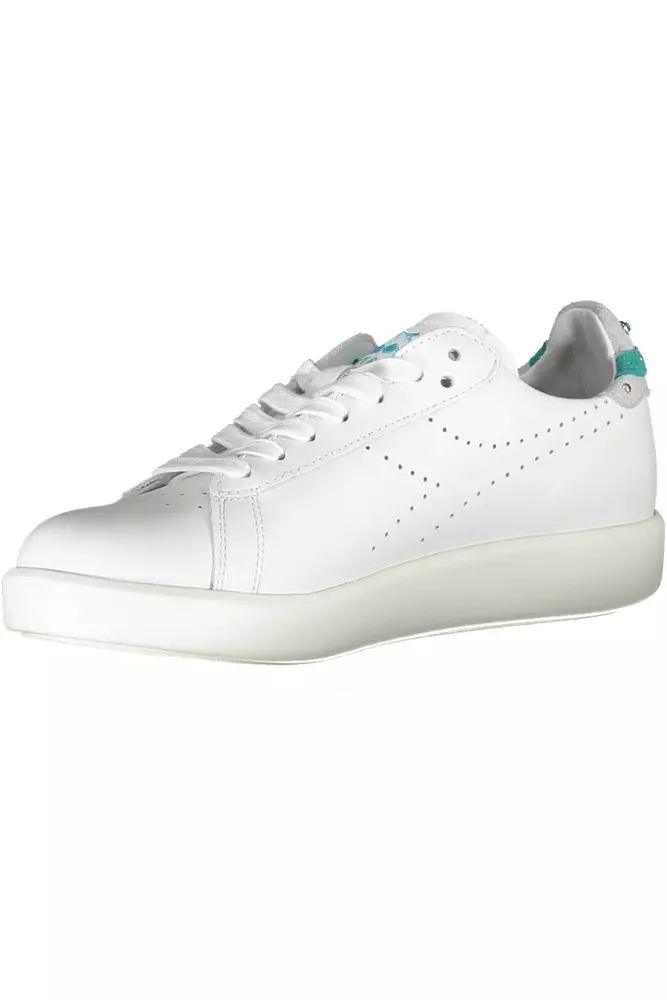 Chic White Lace-up Sneakers with Contrasting Accents - Divitiae Glamour