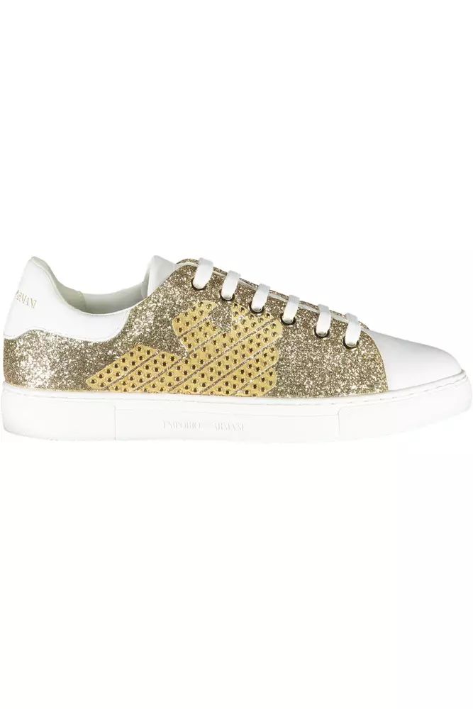 Gleaming Gold Lace-Up Sport Sneakers - Divitiae Glamour