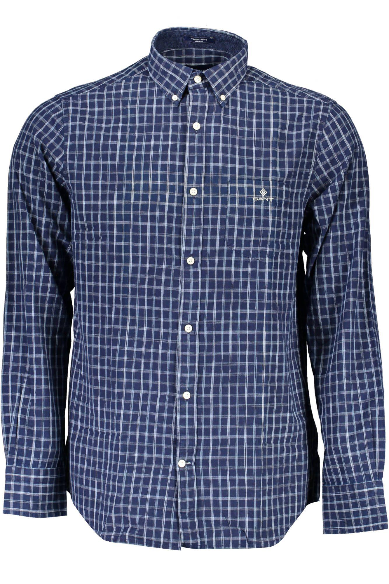 Elegant Blue Organic Cotton Shirt for Men - Divitiae Glamour