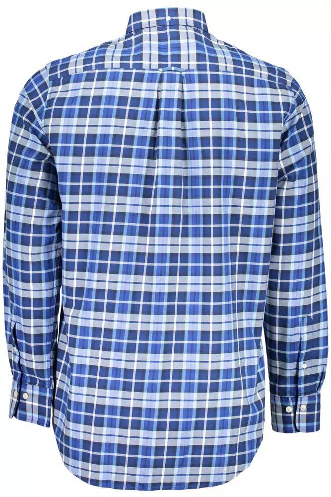 Classic Blue Cotton Long Sleeve Shirt - Divitiae Glamour