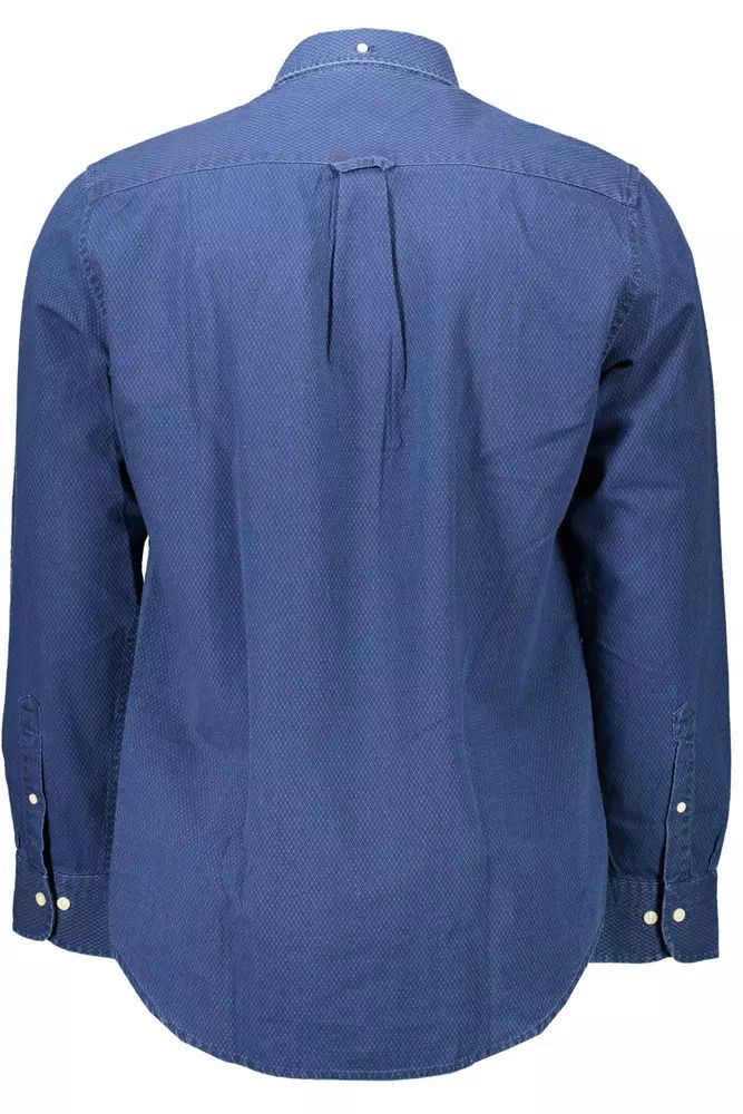 Blue Cotton Regular Fit Men's Shirt - Divitiae Glamour