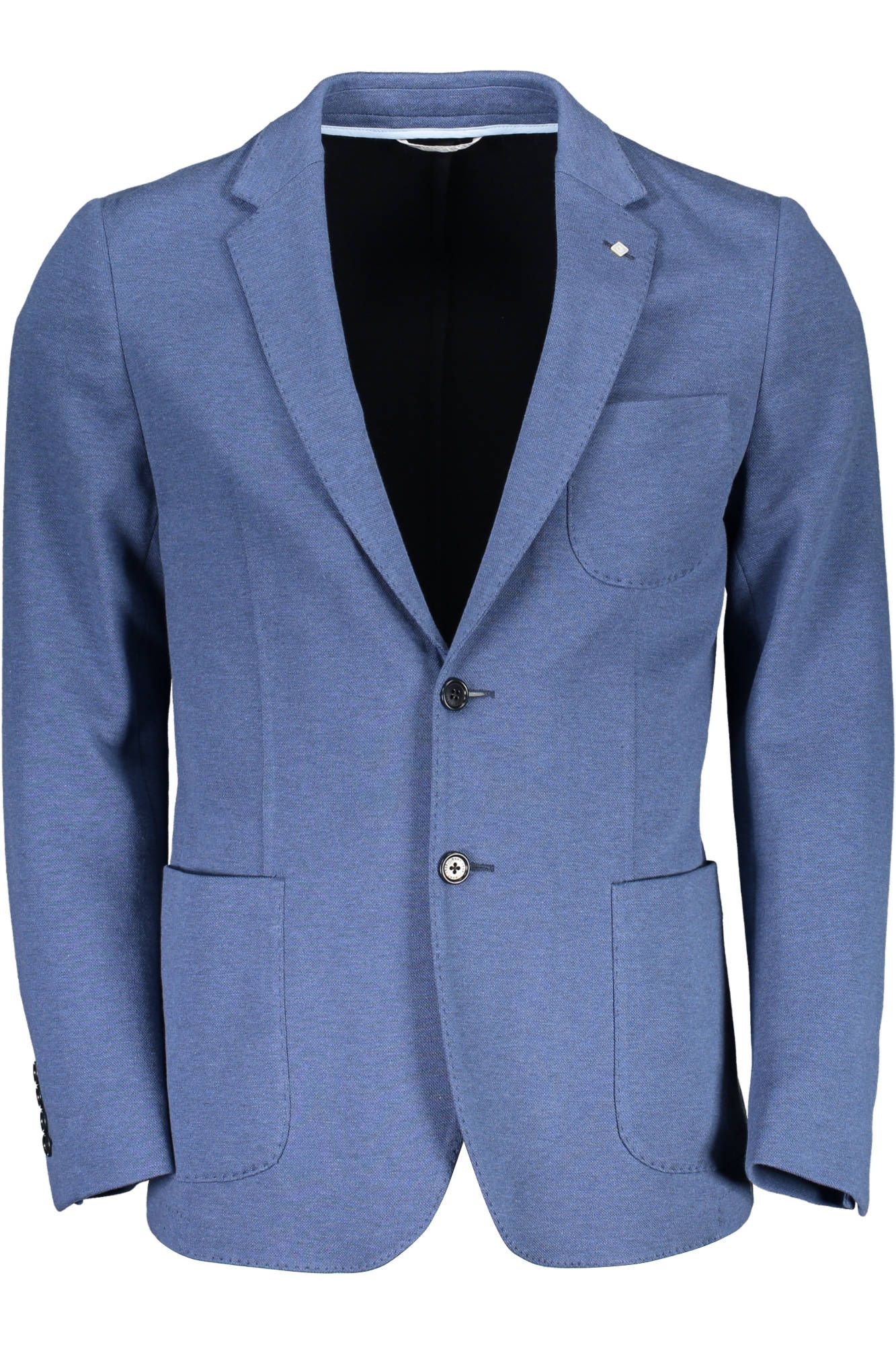 Elegant Cotton Blend Blue Jacket - Divitiae Glamour