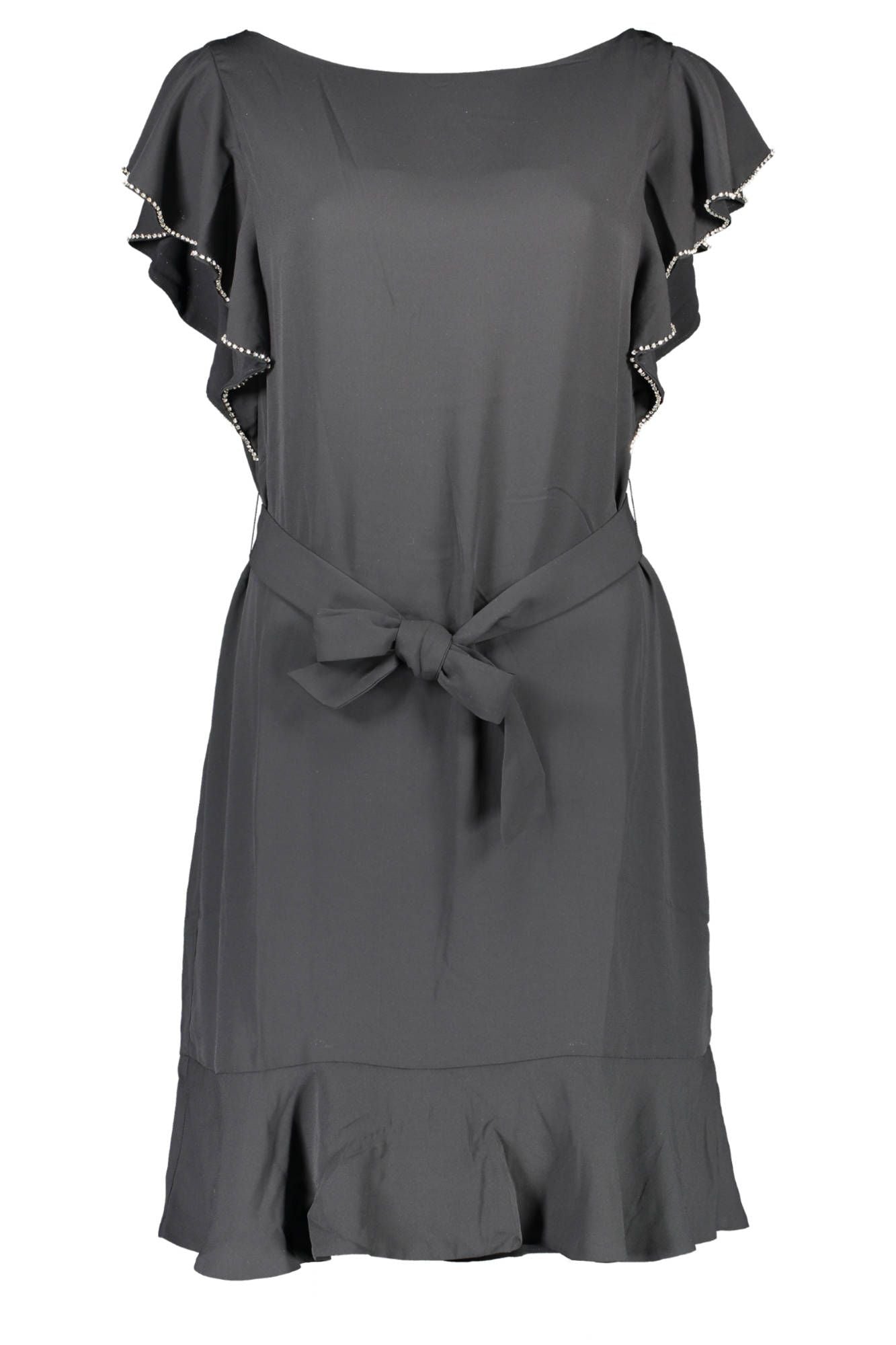 Elegant Short Sleeve Dress with Waist Belt