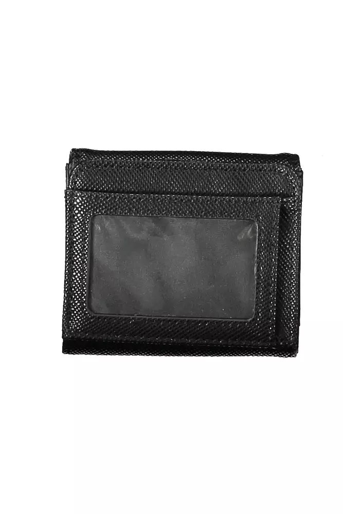 Sleek Black Polyethylene Wallet with Logo