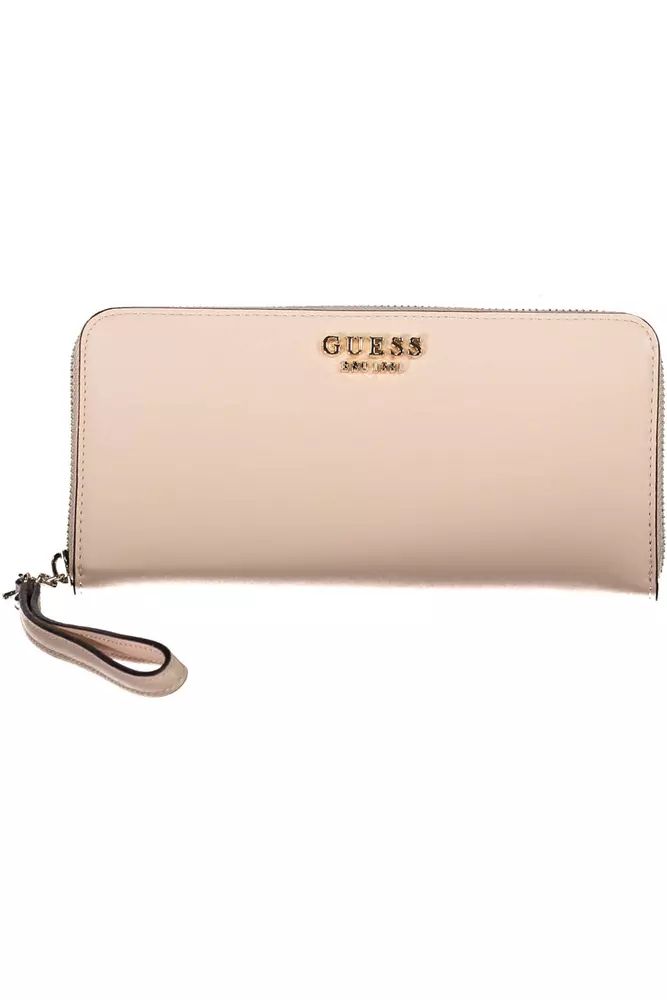 Chic Pink Polyethylene Multi-Compartment Wallet