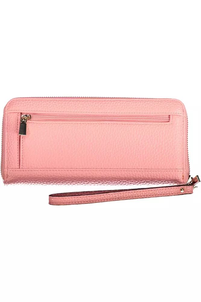 Chic Pink Wallet with Contrasting Details