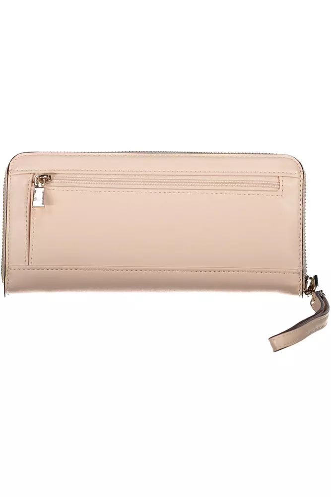 Chic Pink Polyethylene Multi-Compartment Wallet