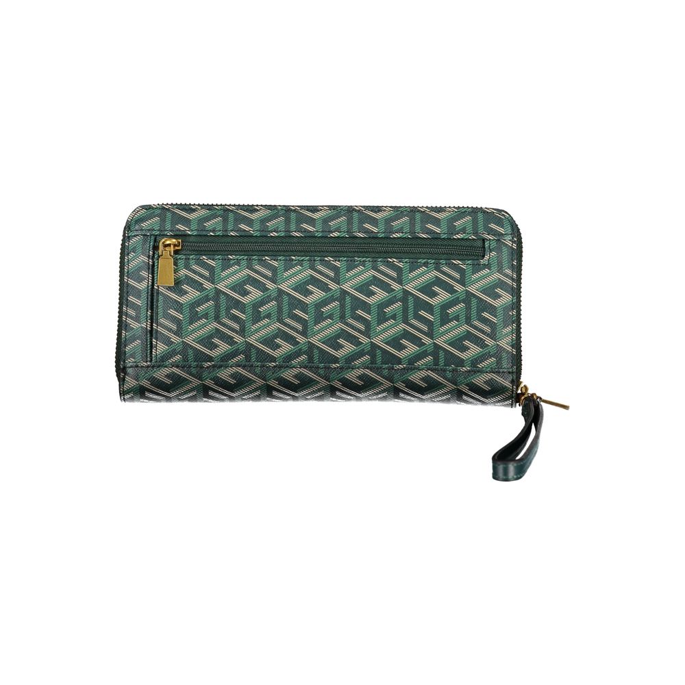 Elegant Green Designer Wallet with Contrast Details