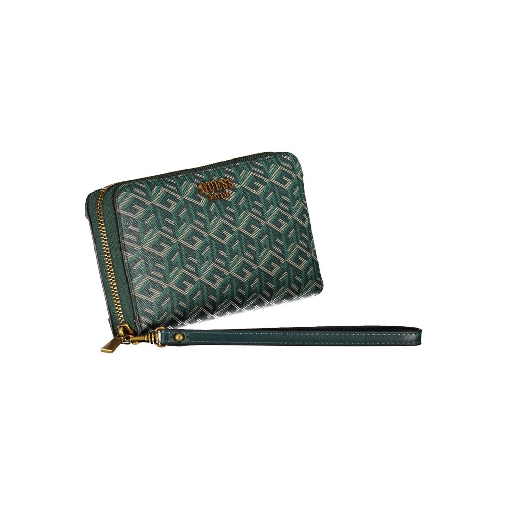 Elegant Green Designer Wallet with Contrast Details