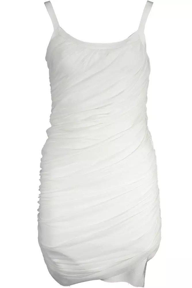 Elegant White Tank Dress with Zip Accent