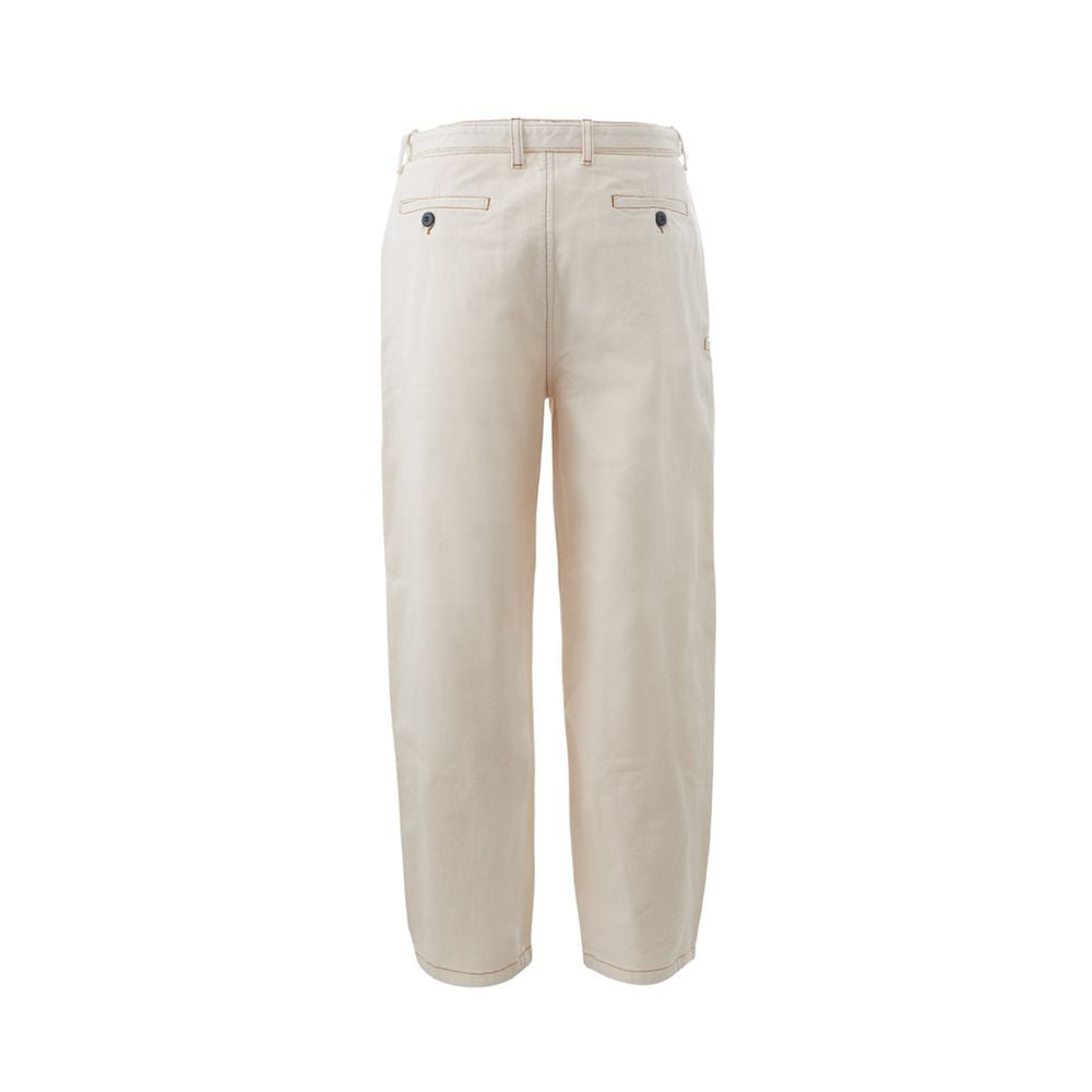 Beige Cotton Chic Trousers