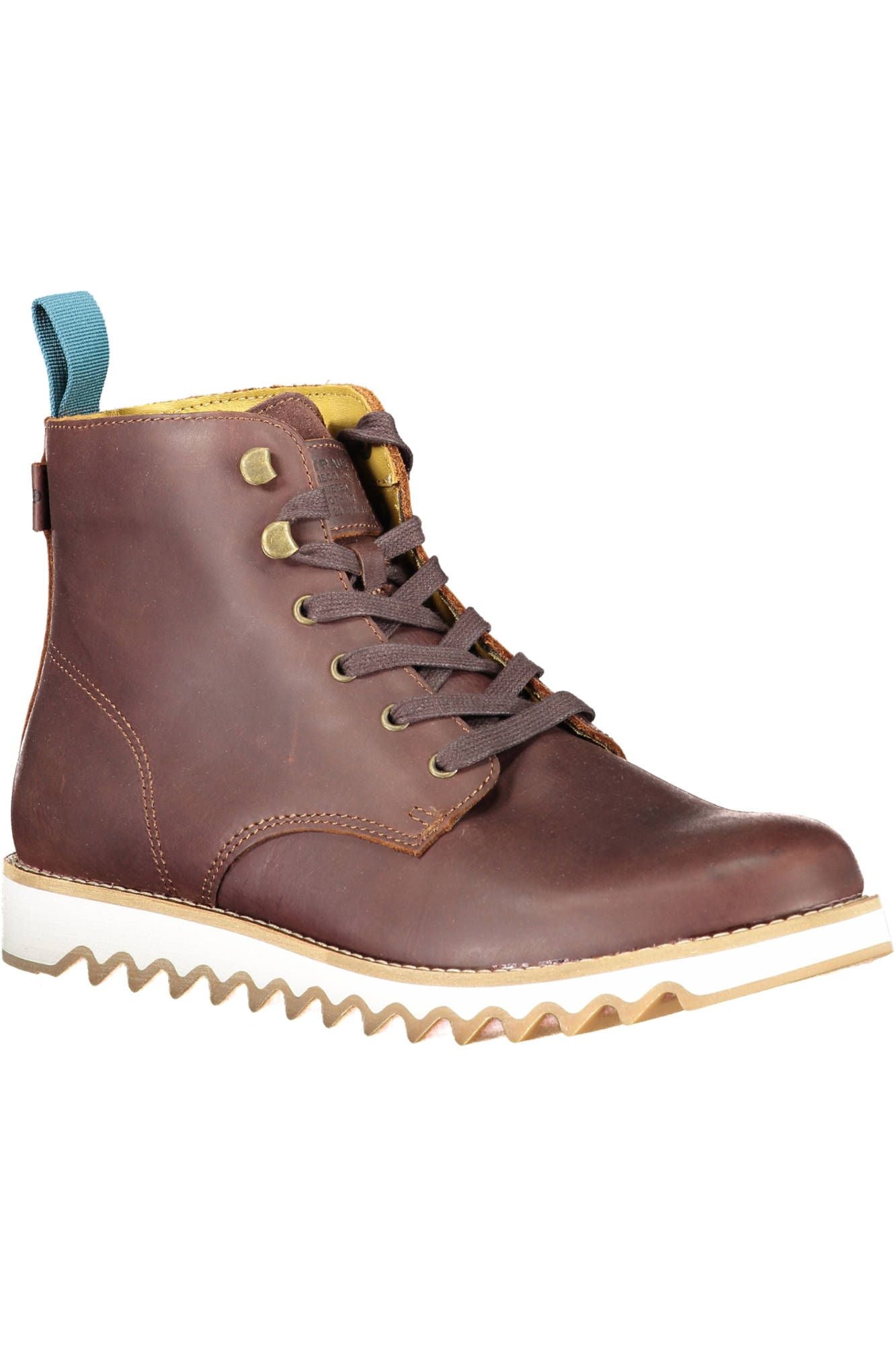 Elevated Brown Ankle Lace-Up Boots with Contrasting Sole - Divitiae Glamour