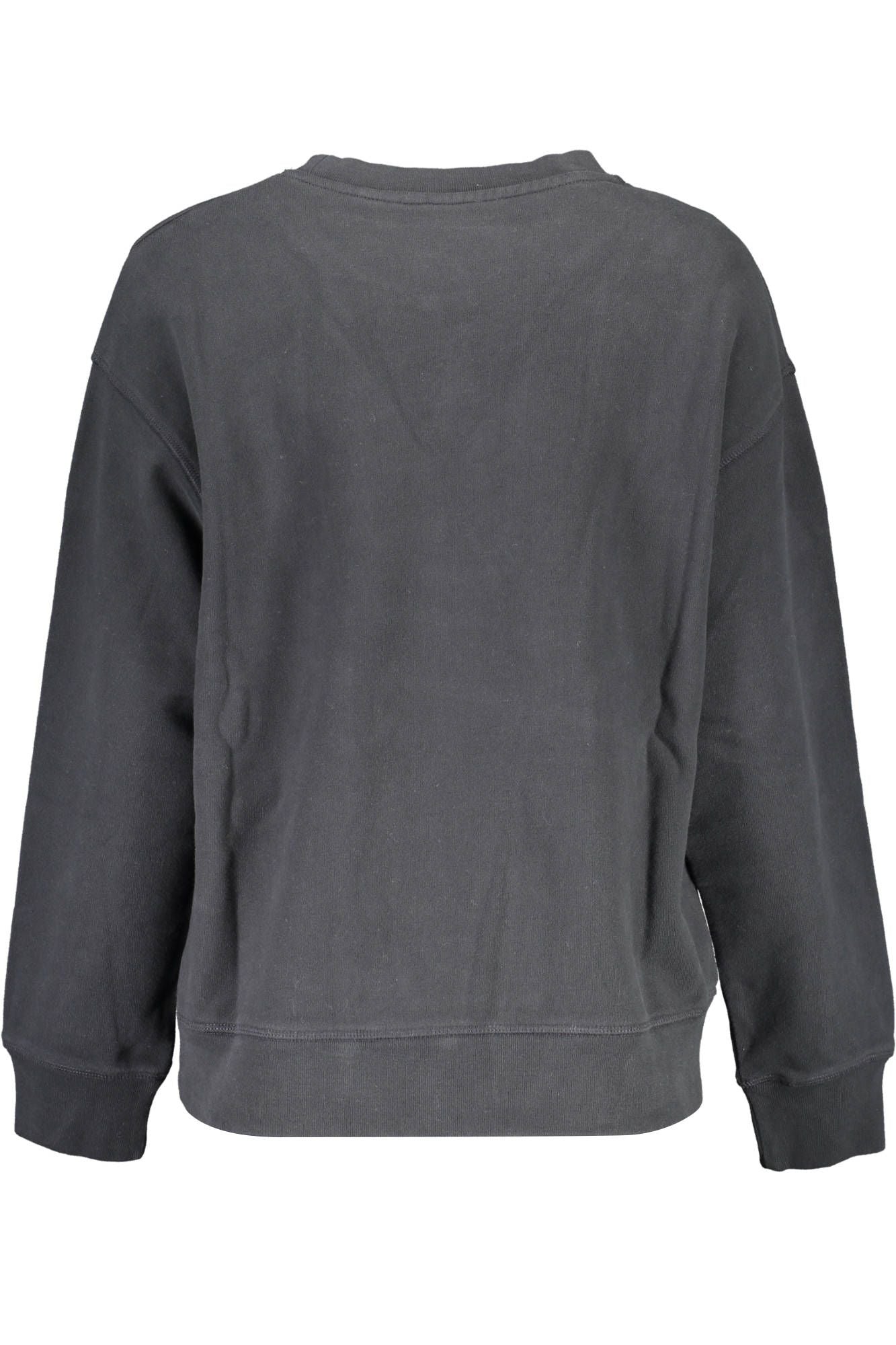 Chic Black Cotton Long-Sleeved Sweatshirt