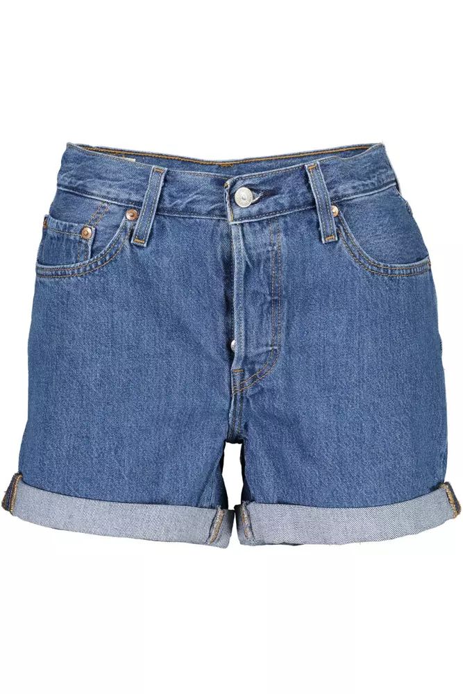 Chic Blue Cotton Denim Shorts - Divitiae Glamour