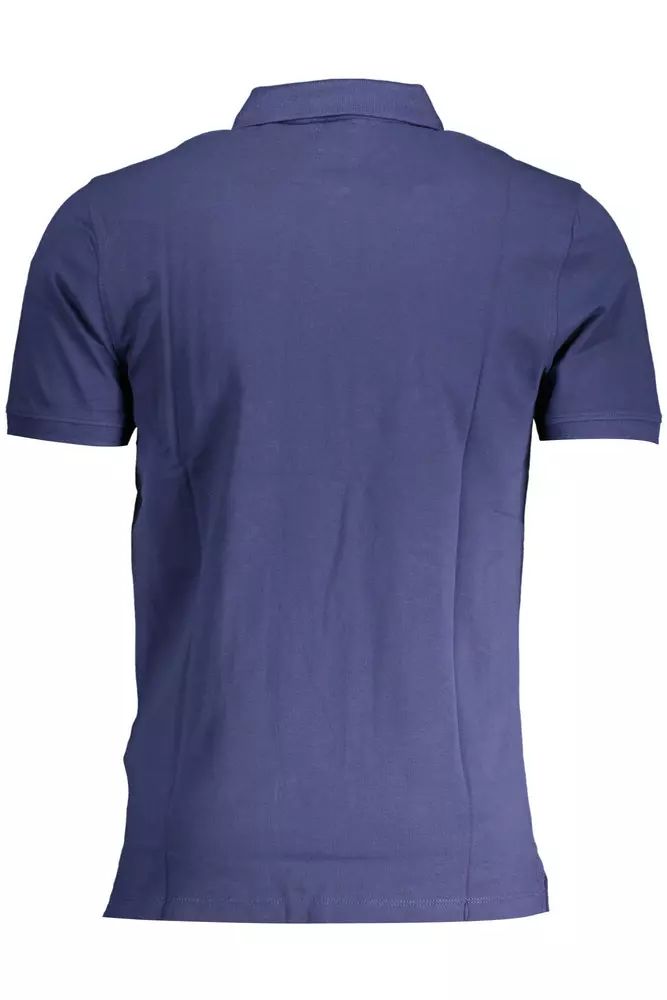 Svelte Blue Cotton Polo with Chic Logo Accent