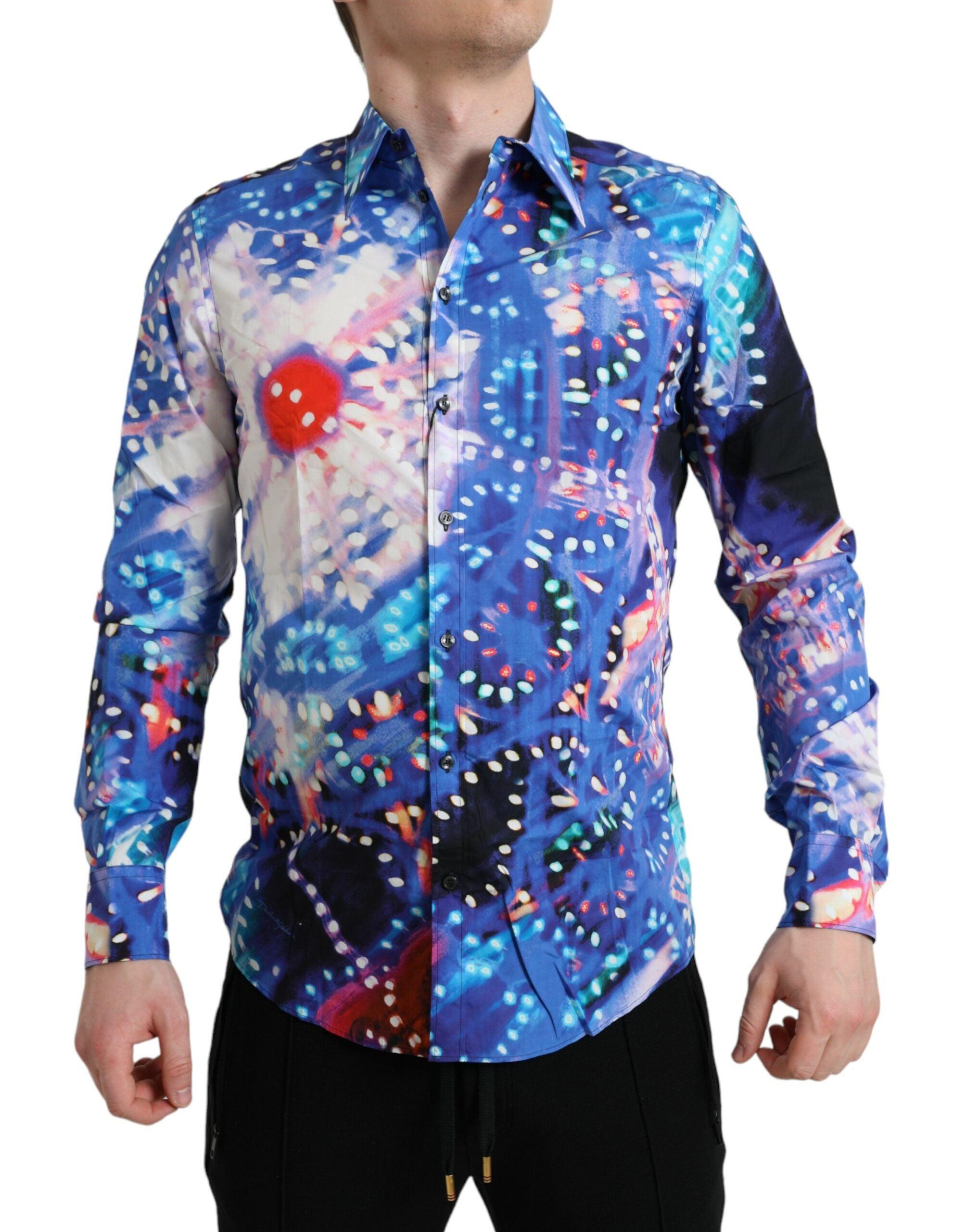 Multicolor Luminarie Slim MARTINI Shirt - Divitiae Glamour