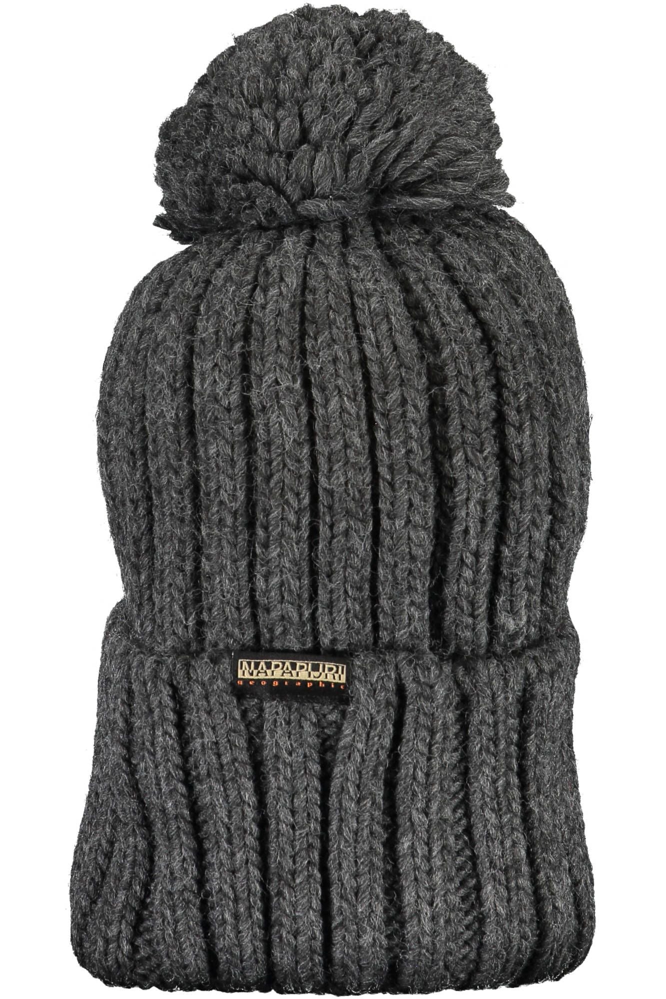 Chic Gray Pompon Hat with Signature Embroidery - Divitiae Glamour