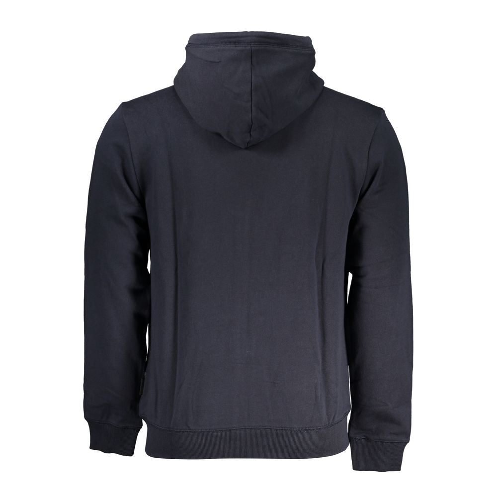 Blue Cotton Hooded Sweater with Logo