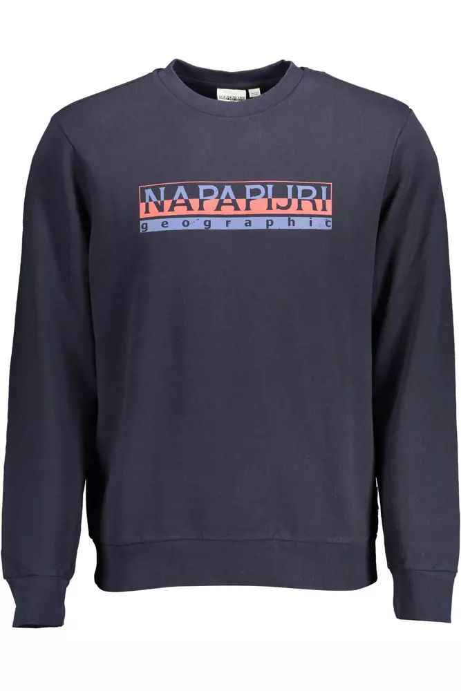 Blue Cotton Logo Print Sweatshirt