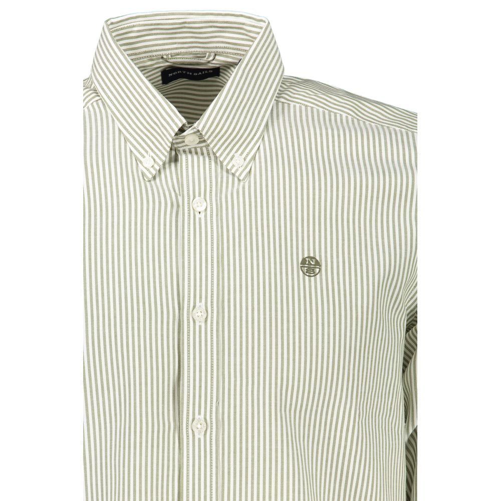 Eco-Friendly Striped Long Sleeve Button-Down Shirt