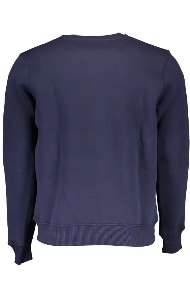 Blue Round Neck Printed Sweater