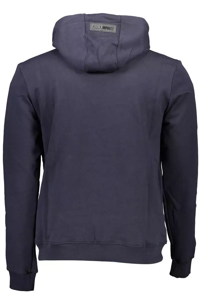 Electric Blue Contrast Hoodie with Logo Detail