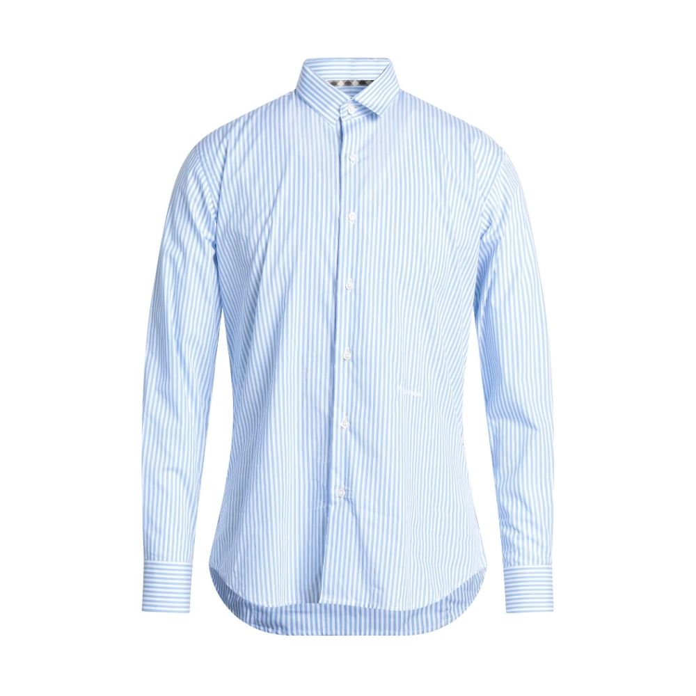Classic Striped Cotton Shirt in Light Blue - Divitiae Glamour