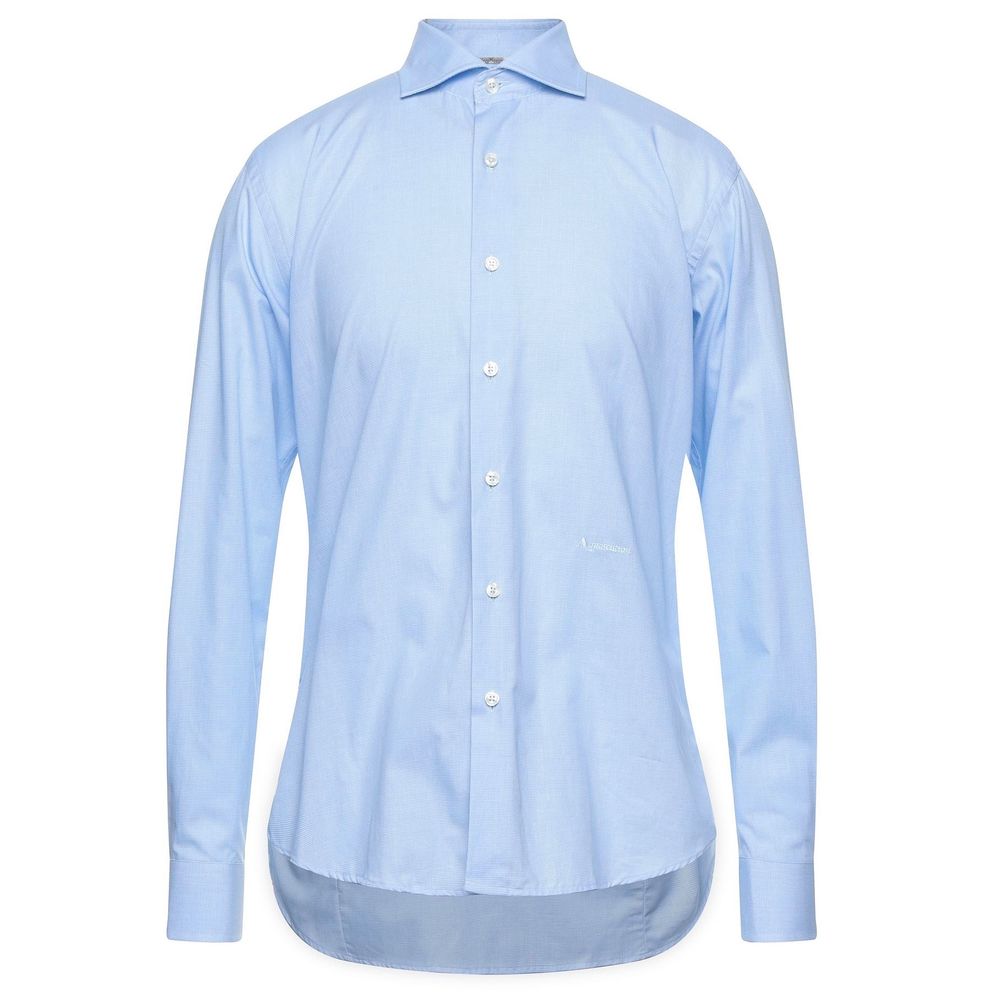 Chic Light Blue Oxford Cotton Shirt - Divitiae Glamour
