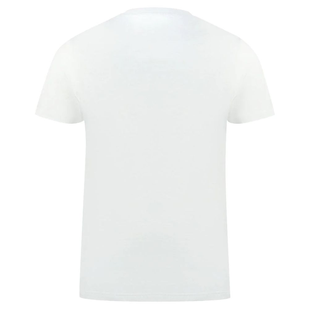Classic White Cotton Logo Tee with Flag Detail - Divitiae Glamour