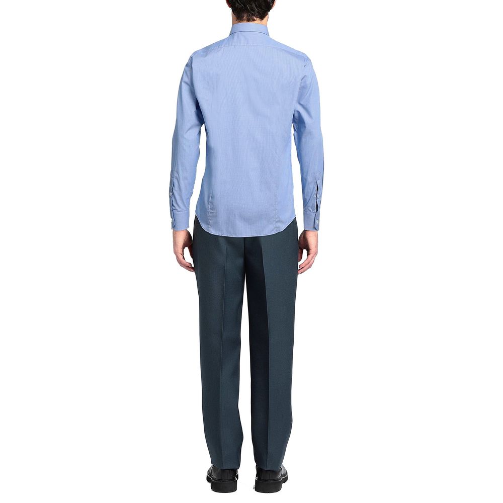 Elegant Light Blue Cotton Shirt - Divitiae Glamour