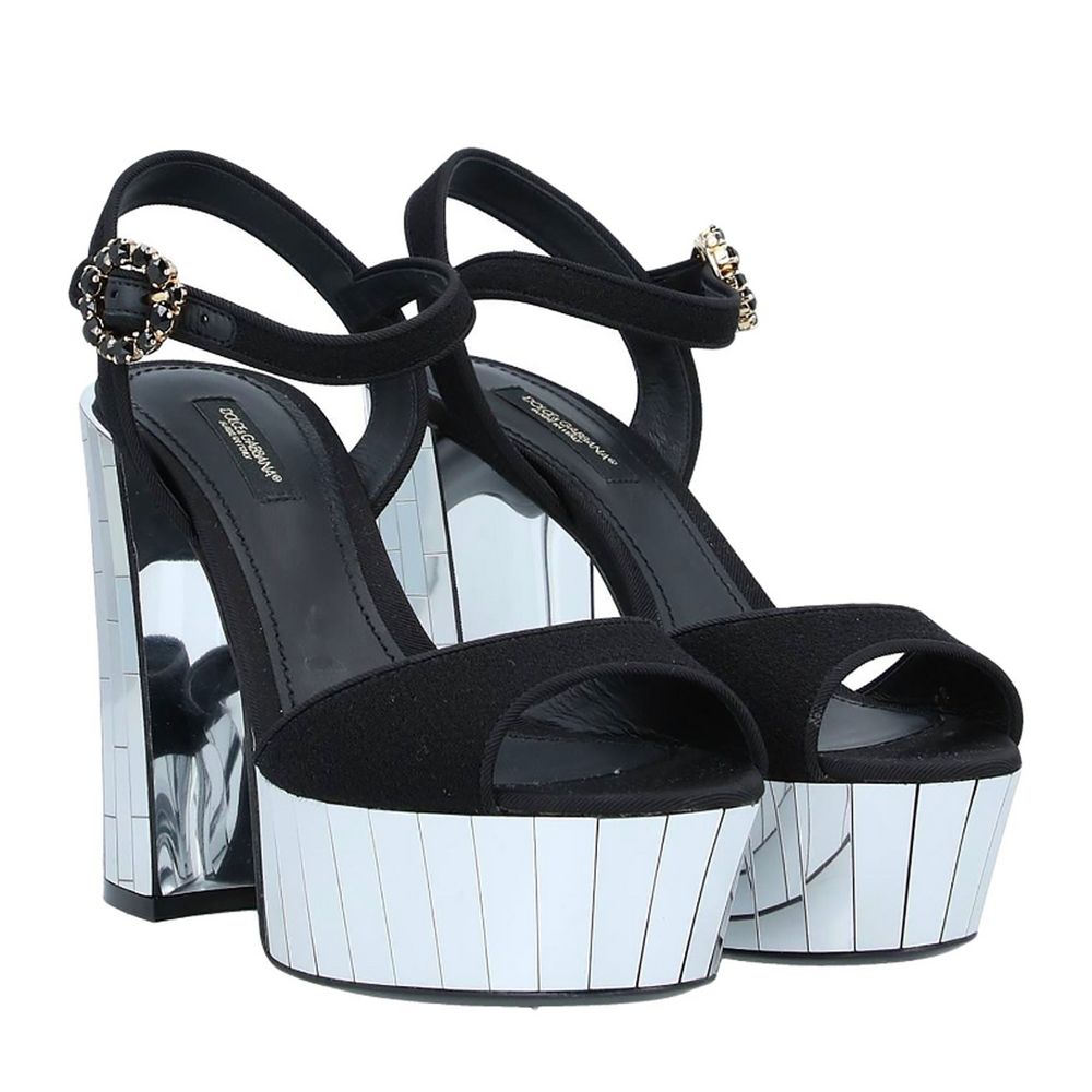 Elegant Silk Crepe Jewel Buckle Sandals - Divitiae Glamour