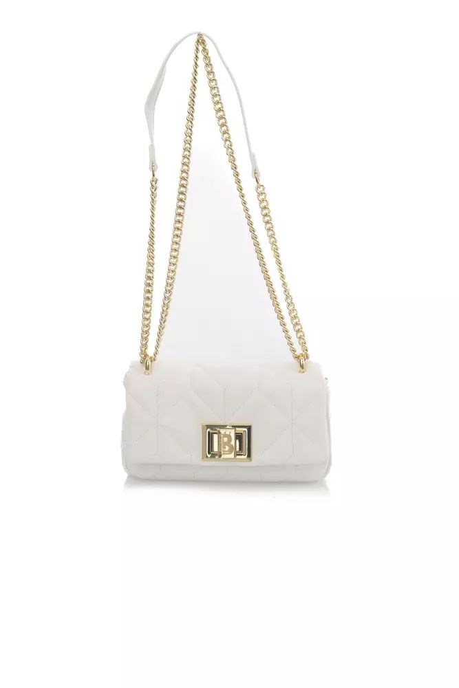 Chic White Leather Shoulder Flap Bag - Divitiae Glamour
