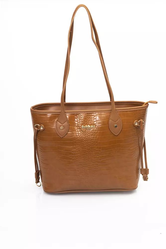 Chic Golden Detail Brown Shoulder Bag - Divitiae Glamour