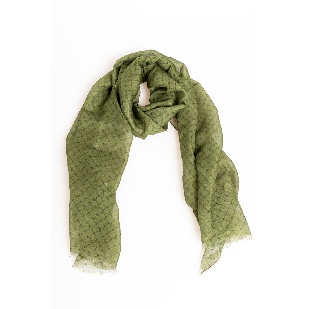 Elegant Green Silk Blend Scarf - Divitiae Glamour
