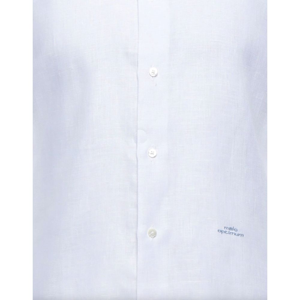 Elegant White Linen Long Sleeve Shirt - Divitiae Glamour