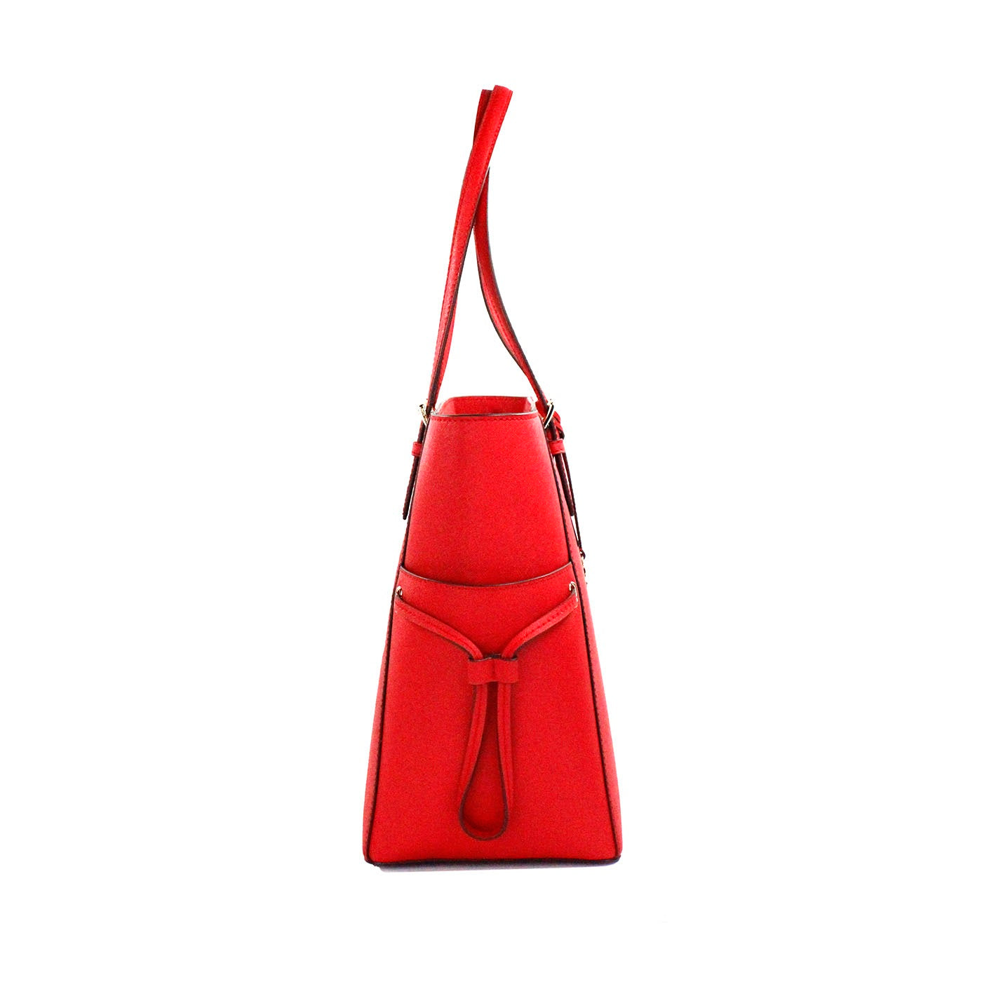 Gilly Large Bright Red Leather Drawstring Travel Tote Bag Purse - Divitiae Glamour