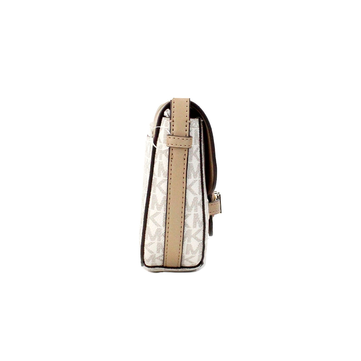 Reed Small Camel Signature PVC Flap Saddle Crossbody Bag - Divitiae Glamour