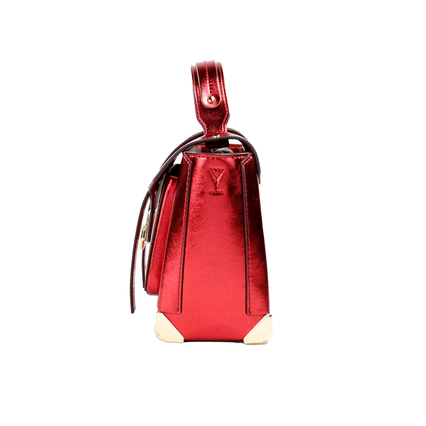 Manhattan Medium Crimson Leather Top Handle School Satchel Bag - Divitiae Glamour