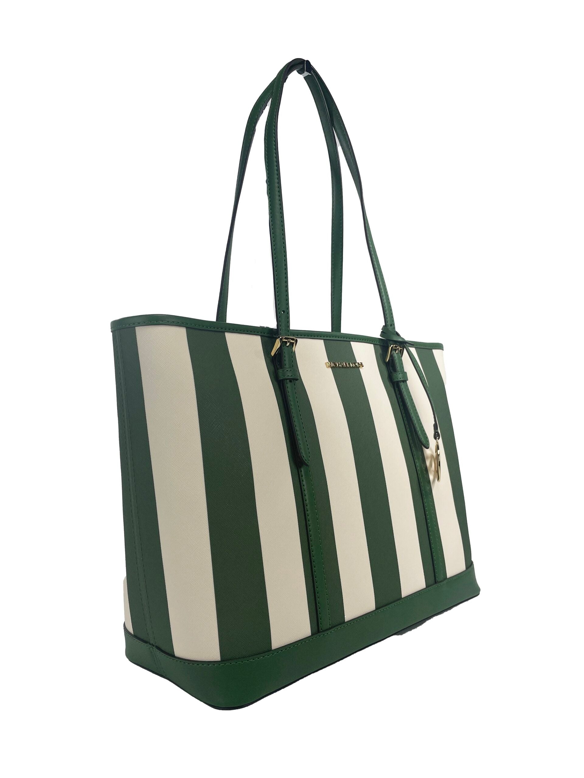 Jet Set Travel Large TZ Shoulder PVC Tote Bag Purse Fern Green - Divitiae Glamour