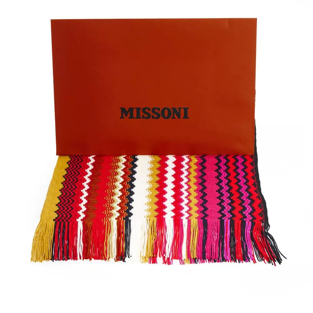 Geometric Patterned Fringed Scarf in Vibrant Hues