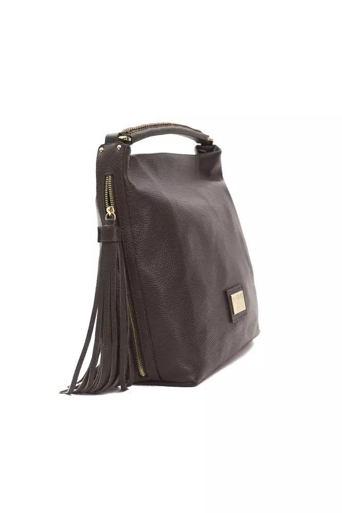 Elegant Leather Shoulder Bag in Rich Brown - Divitiae Glamour