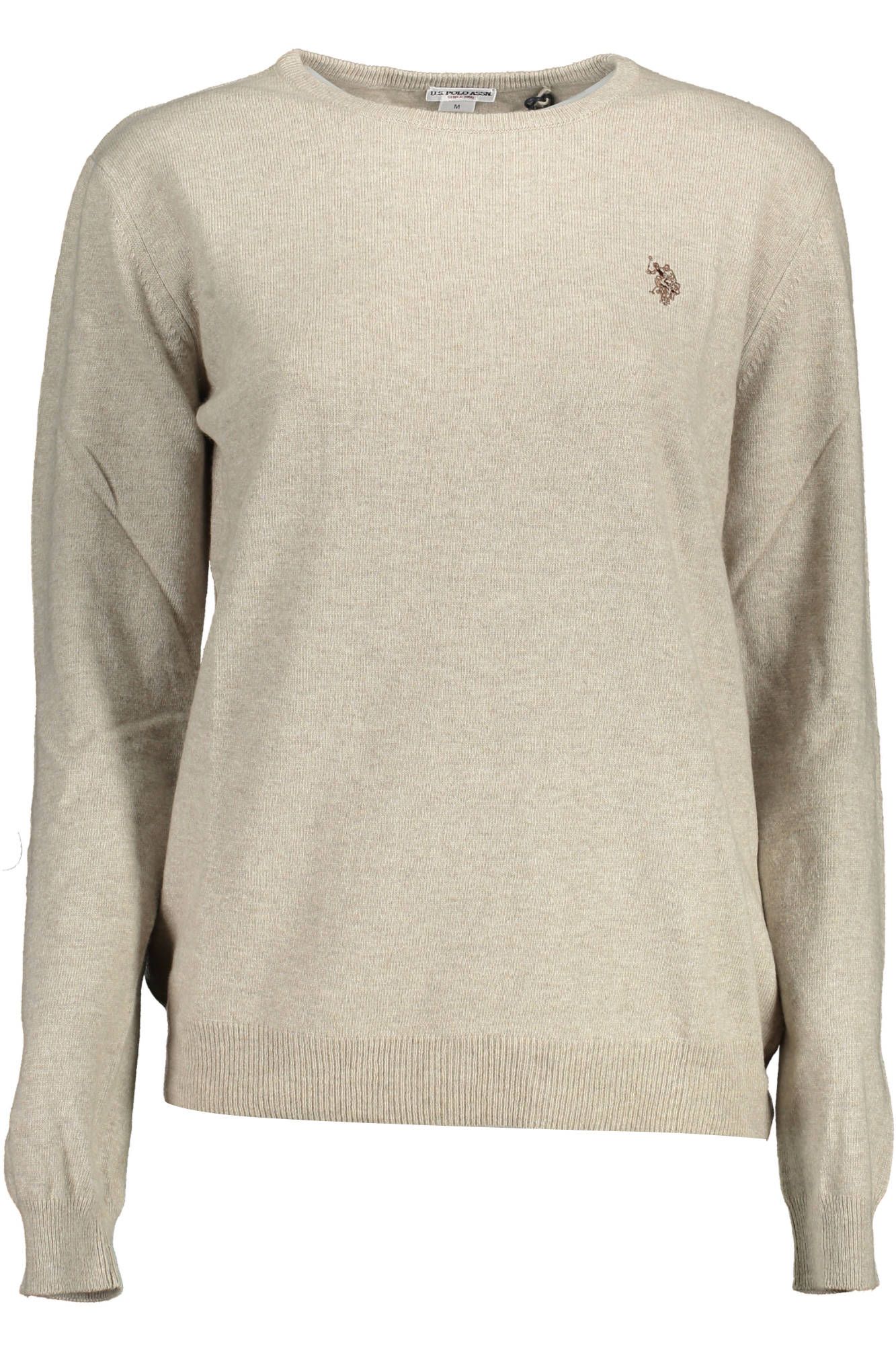 Chic Beige Embroidered Logo Sweater - Divitiae Glamour