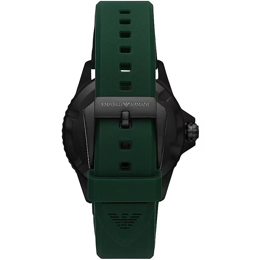 Sleek Diver Timepiece with Green Silicone Band - Divitiae Glamour