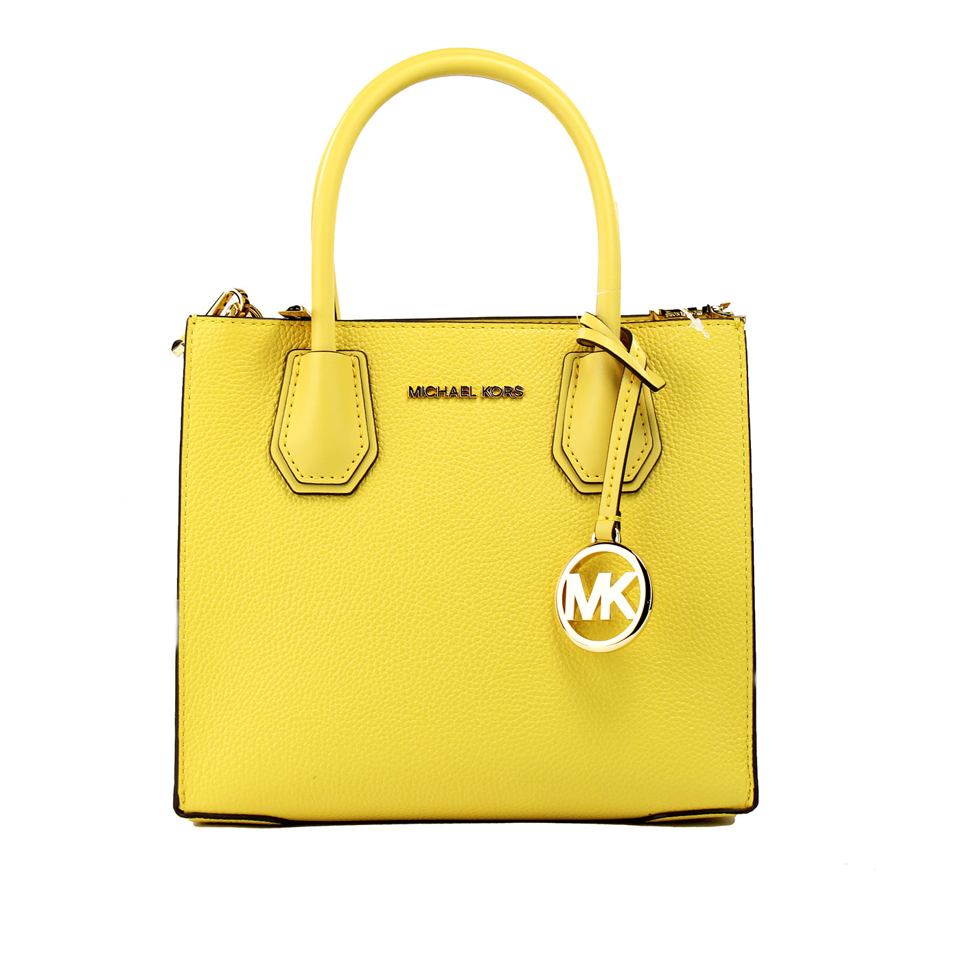 Mercer Medium Daffodil Pebble Leather Messenger Crossbody Bag Purse - Divitiae Glamour