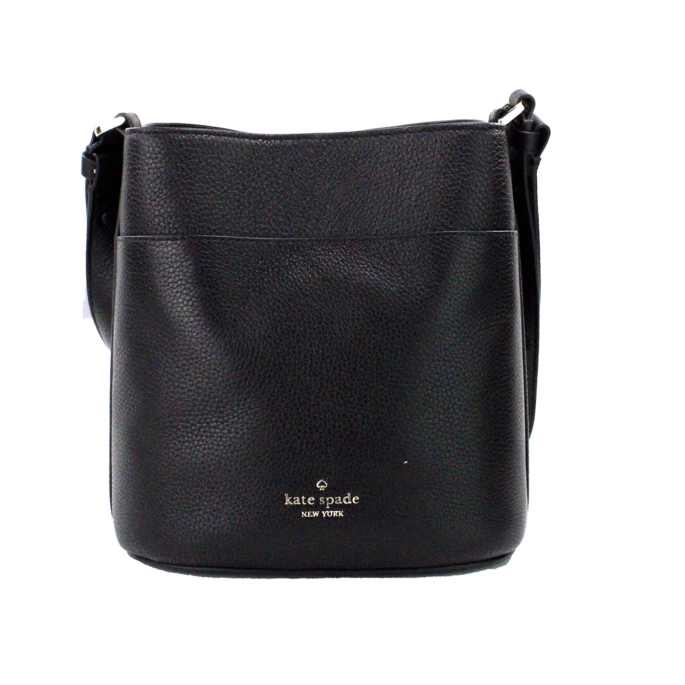 Leila Small Black Pebbled Leather Bucket Shoulder Crossbody Bag - Divitiae Glamour