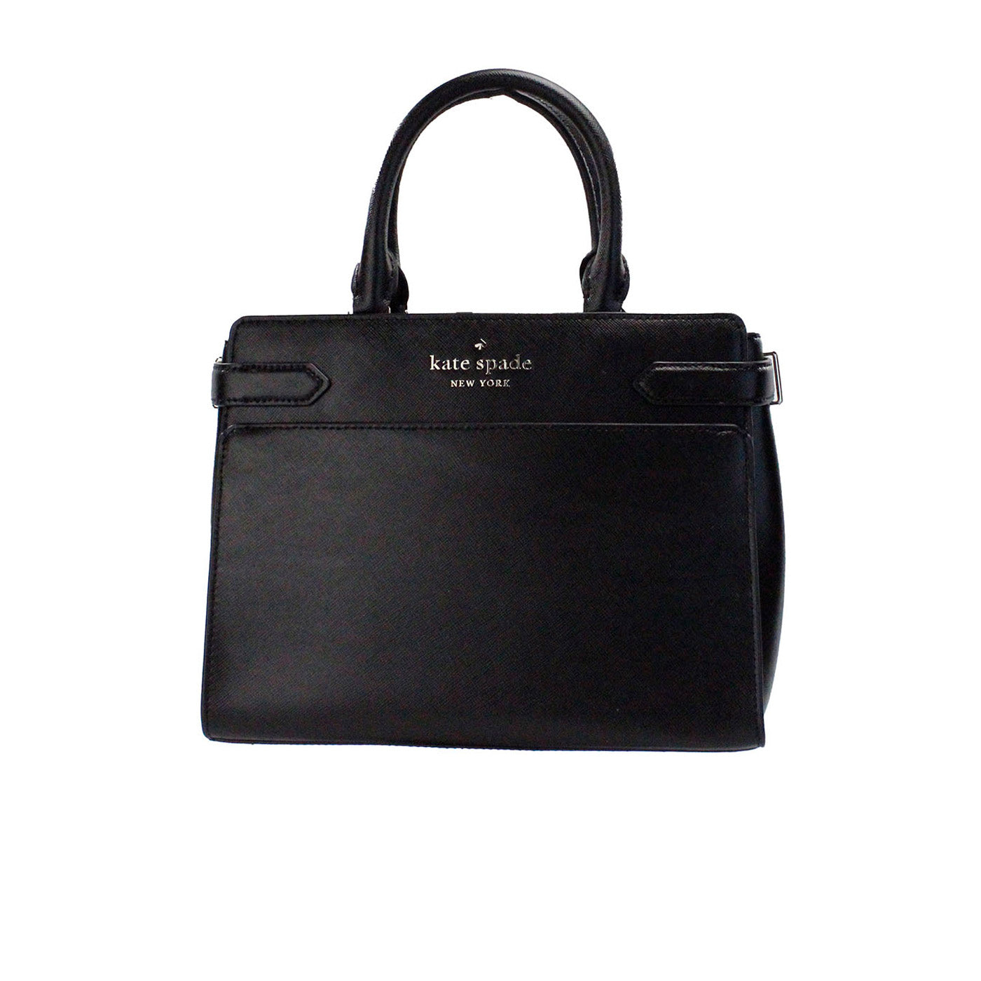 Staci Medium Black Saffiano Leather Crossbody Satchel Bag Handbag - Divitiae Glamour