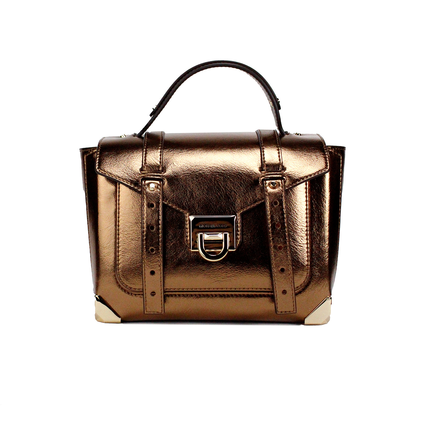 Manhattan Medium Mocha Leather Top Handle Satchel Bag - Divitiae Glamour