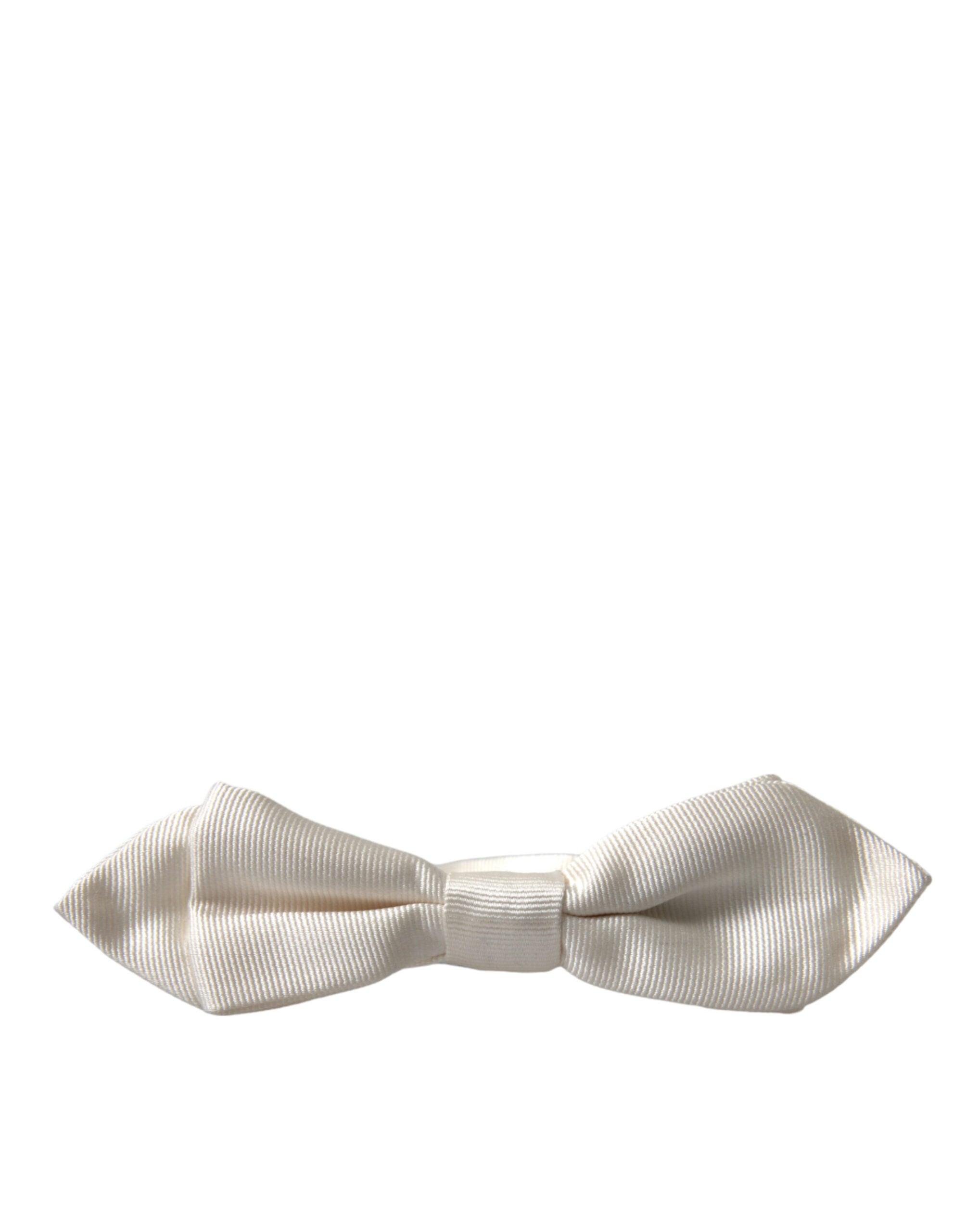 Elegant White Silk Bow Tie - Divitiae Glamour