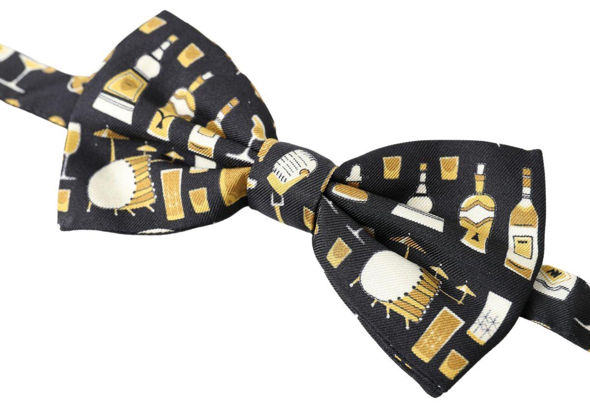 Elegant Black Silk Bow Tie - Divitiae Glamour