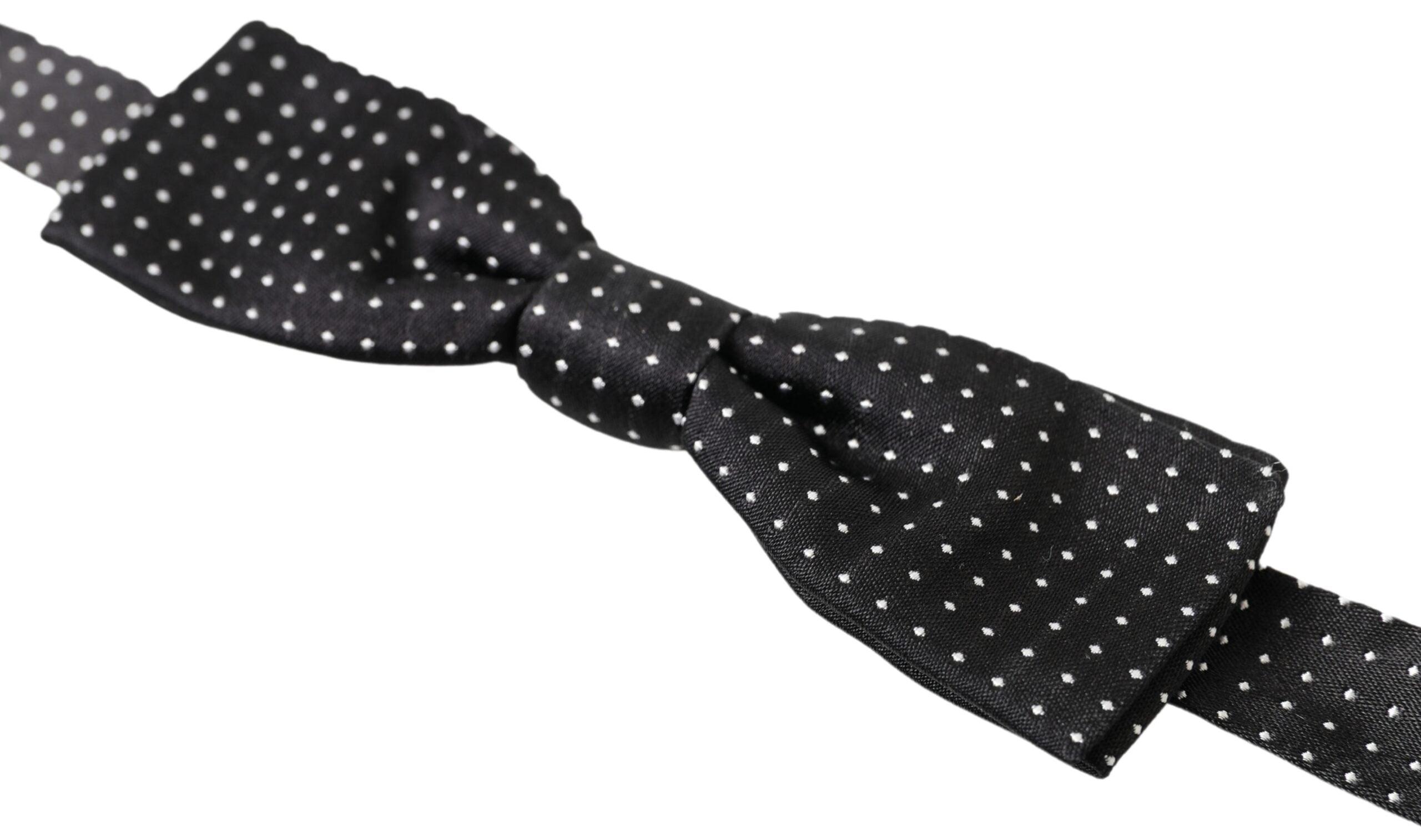Elegant Silk Black Bow Tie - Divitiae Glamour